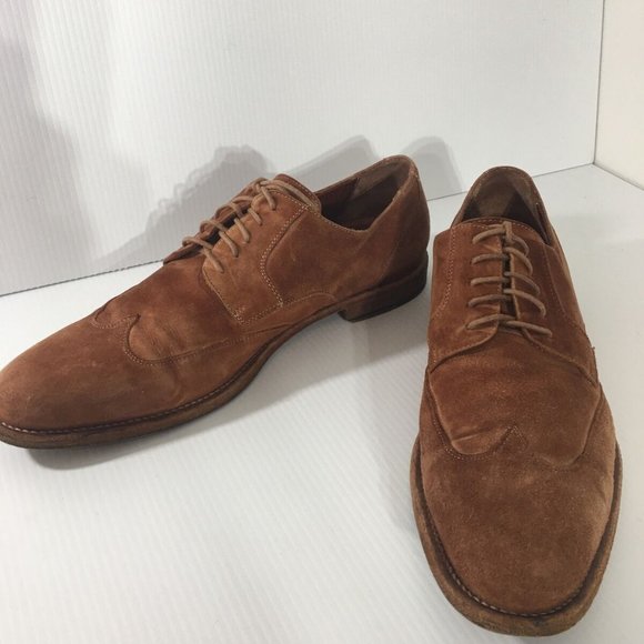 Vintage Cole Haan Mens Shoes 11.5 Suede Leather Wingtip Brown Italy main image 10